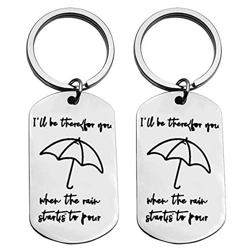 2Pcs Best Friend Gift Keychain Ill Be There for You Keychain Set Couple Keyring Friends TV Show Keychain Gifts for Couple Friends Graduation Key Chain Friendship Birthday Christmas Jewelry Gift