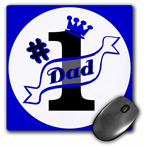 3dRose LLC 8 x 8 x 0_25 Inches Mouse Pad Number One Dad Blue mp-10775-1