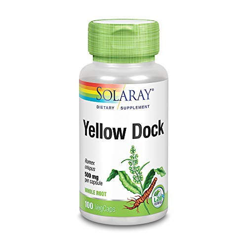 Solaray Yellow Dock Root Veg Cap Btl-Plastic 500mg 100ct Solaray Yellow Dock Root Veg Cap Btl-Plastic 500mg 100ct