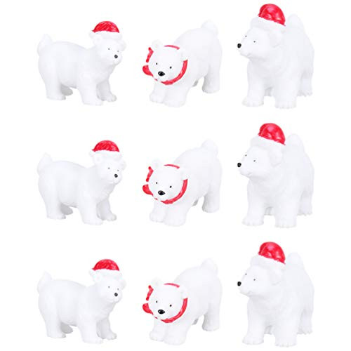 BESPORTBLE 9Pcs Christmas Resin Animal Figurine Mini Polar Bear Statue Sculpture Table Ornaments Cake Topper for Dollhouse Fairy Garden Landscape Dashboard Random Style BESPORTBLE 9Pcs Christmas Resin Animal Figurine Mini Polar Bear Statue Sculpture Table Ornaments Cake Topper for Dollhouse Fairy Garden Landscape Dashboard Random Style