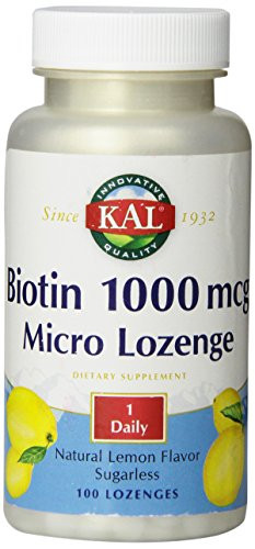 KAL Biotin 1000 Lozenge Tablets Lemon 1000 mcg 100 Count