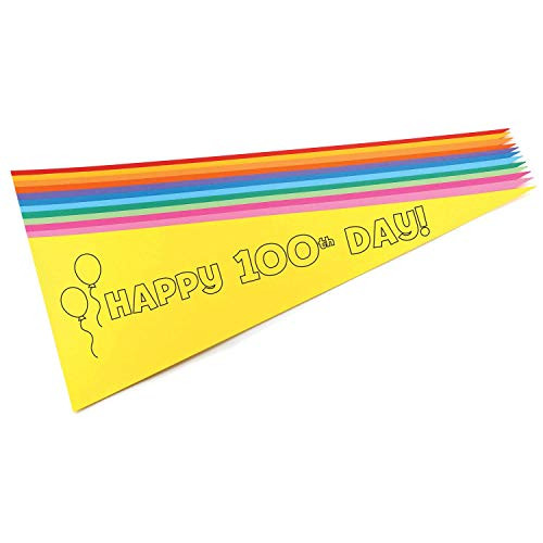 Hygloss Products Happy 100th Day Pennants 24 Pack Assorted 24 Count