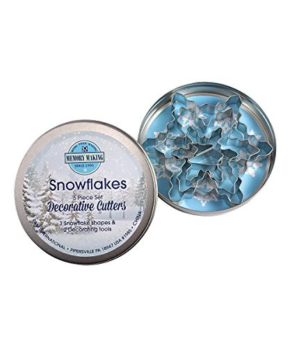 R&M International 1985 Snowflake Cookie Cutters, Assorted Designs and Accents, 5-Piece Set