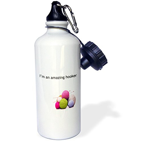3dRose Im an Amazing Hooker-Sports Water Bottle, 21oz (wb_192477_1)), 21 oz Multicolored