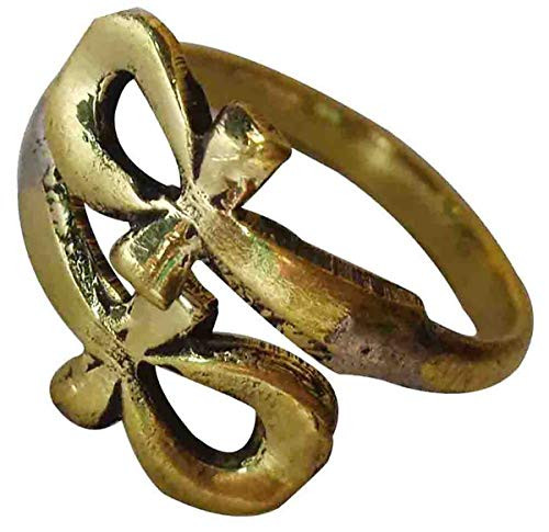 Egyptian Ankh Finger Ring FingerRing Hieroglyphics Hieroglyphic Pharaoh Goddess Solid Brass Hand Engraved Adjustable Egypt pharaoh pharaohs Costume Jewelry Accessory Handmade