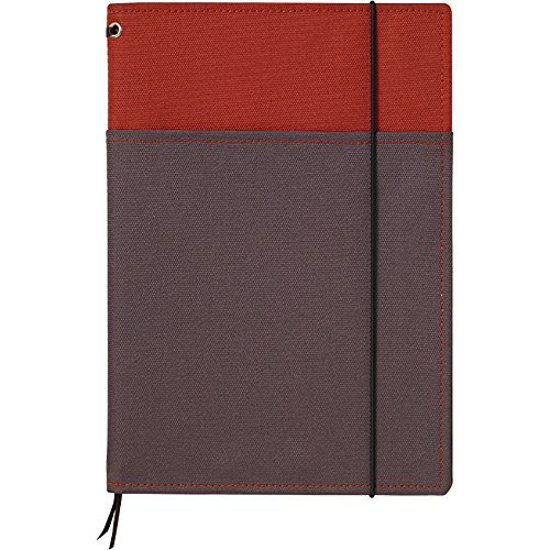 Kokuyo Systemic Refillable Notebook Cover - A5 (5.8" X 8.3") - Normal Rule - 24 Lines X 40 Sheets - Red / Gray Kokuyo Systemic Refillable Notebook Cover - A5 (5.8" X 8.3") - Normal Rule - 24 Lines X 40 Sheets - Red / Gray