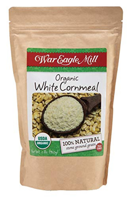 War Eagle Mill White Cornmeal organic and non-GMO stone-ground in the Ozarks 2 lbs War Eagle Mill White Cornmeal organic and non-GMO stone-ground in the Ozarks 2 lbs