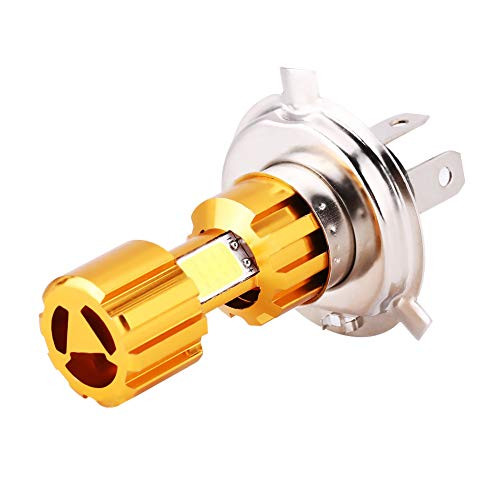 Qiilu 12V Motorcycle H4 Led Headlight Bulb DC 18W White Light Lamp Conversion Kit Universal 3 COB HiLo