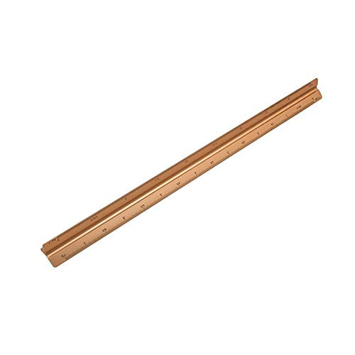 Tulead Golden Aluminum Engineering Scale Metric Drafting Ruler Architectural Triangular Ruler Including 6 Different Scales