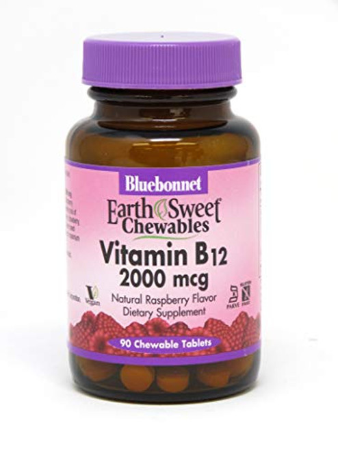 Bluebonnet Nutrition Vitamin B-12 2000mcg 90 Chewable Tablets