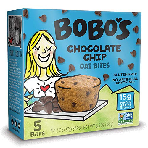 Bobos Oat Bites Original with Chocolate Chips 1_3 Ounce Bites 5ct Box Gluten Free Whole Grain Snack