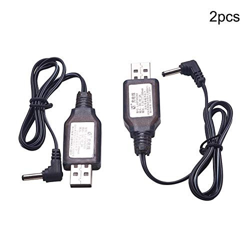 Fielect USB Charging Cable 3_5 mm DC Elbow for RC Car 7_2V 250mA Ni-MH Ni-CD Battery 2Pcs