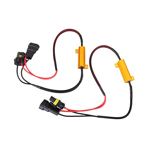 Twilight Garage Pair of 9005 HB3 9011 50W 6 Ohm Fog Lights Load Resistor Adapter Fix Hyper Flashing Blinking Canbus Error Warning Canceller Decoder