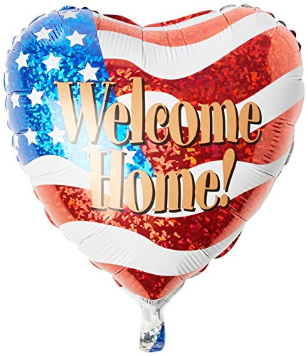 Betallic 18 Welcome Home Patriotic Heart Foil Balloon quotWEL Multicolor