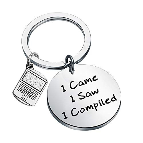 WSNANG Programmer Gift I Came I Saw I Compiled Keychain Coding Jewelry Web Developer Gift Computer Science Tech Developer Gift IT Gift Software Engineer Student Gift?Computer Keychain?
