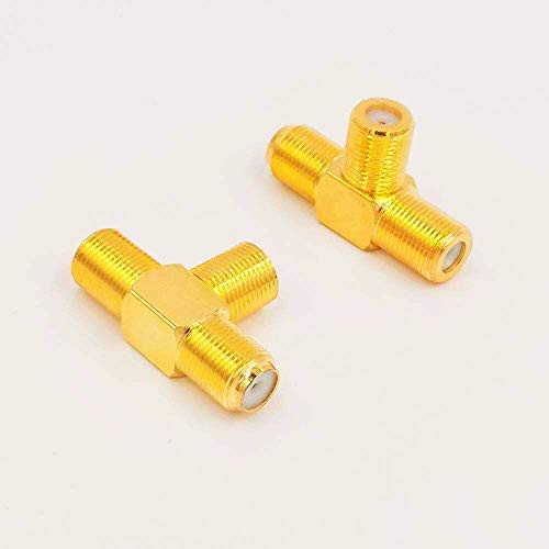 XINHONGYU 2pcs 3 Way F Type Coax Cable Splitter Combiner Female to 2 Female for Video VCR Antenna TV Cable Satellite