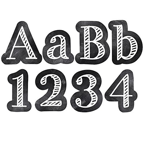Creative Teaching Press Chalkboard 4" Designer Letters, Black/White (0279)