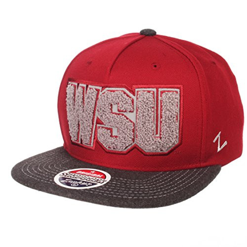NCAA Zephyr Washington State Cougars Mens Jock Snapback Hat Adjustable GrayTeam Color NCAA Zephyr Washington State Cougars Mens Jock Snapback Hat Adjustable GrayTeam Color