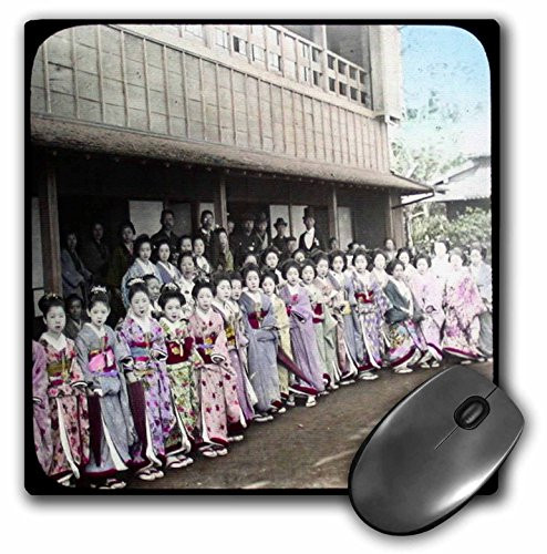 3dRose LLC 8 x 8 x 0_25 Inches Vintage Geisha Girls Mouse Pad mp-16119-1