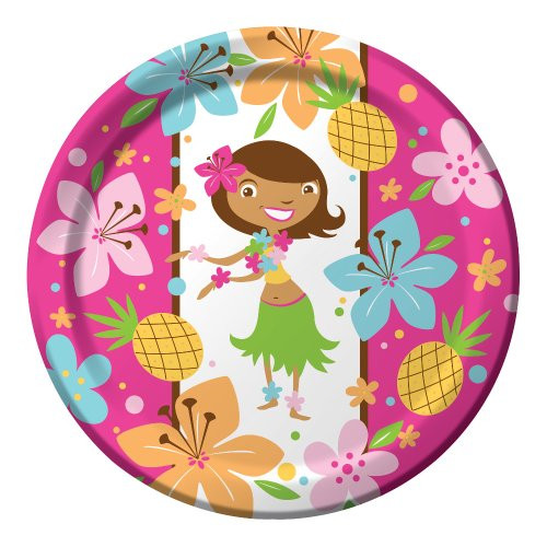 Creative Converting Pink Luau Fun 8 Count Paper Dinner Plates