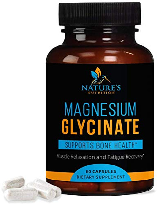 Magnesium Glycinate Capsules High Absorption Chelated 525mg - Highly Concentrated Mag Supplement - Made in USA - Best Vegan Stress Support Sleep Muscle Cramps and Relaxation - 60 Capsules Magnesium Glycinate Capsules High Absorption Chelated 525mg - Highly Concentrated Mag Supplement - Made in USA - Best Vegan Stress Support Sleep Muscle Cramps and Relaxation - 60 Capsules