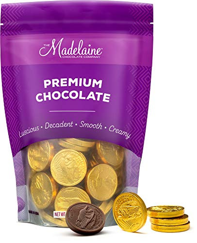 Madelaine Premium Solid Milk Chocolate Gold Coins Medium Coins 12 LB