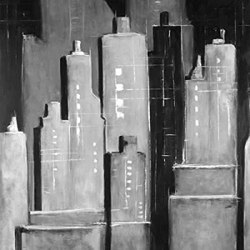 Abstract Buildings Black and White Poster Print by Atelier B Art Studio 12 x 12