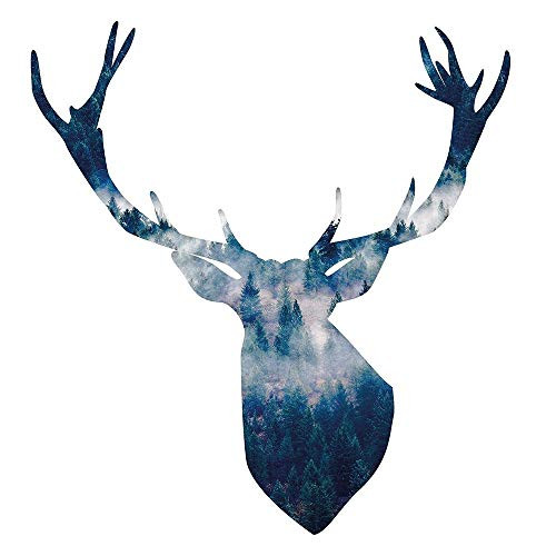 Posterazzi Collection Deer Head Landscape Poster Print by Atelier B Art Studio 12 x 12