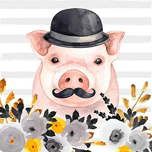 Posterazzi Collection Small Detective Pig Poster Print by Atelier B Art Studio 12 x 12