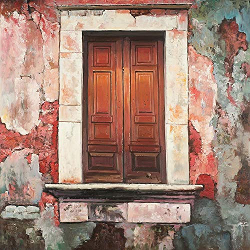 Posterazzi Collection Door of an Old RED Building Poster Print by Atelier B Art Studio 12 x 12