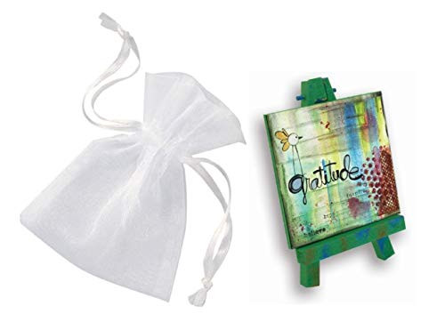 CVN ~ Gratitude ~ Boxed Inspirational Mini Plaque on Mini Easel ~ with Drawstring Bag - Whimsical Gift ~ Decor