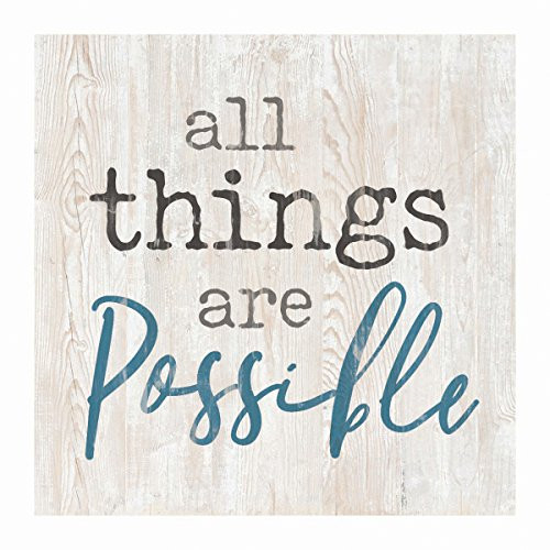 P_ Graham Dunn All Things are Possible Whitewash 3_5 x 3_5 Inch Pine Wood Tabletop Block Sign P_ Graham Dunn All Things are Possible Whitewash 3_5 x 3_5 Inch Pine Wood Tabletop Block Sign