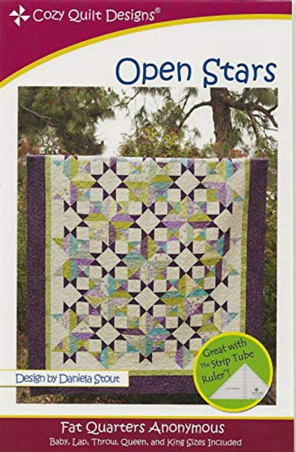 Cozy Quilt Designs Fat Quarters Anonymous Pattern - Open Stars Includes Instructions for 5 Project Sizes Cozy Quilt Designs Fat Quarters Anonymous Pattern - Open Stars Includes Instructions for 5 Project Sizes