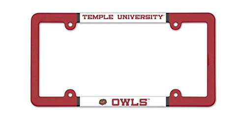 WinCraft NCAA Temple University Owls 6x12 Inch Plastic License Plate Frame