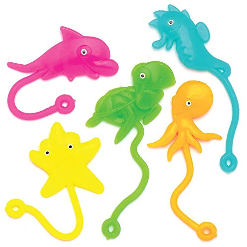 Baker Ross AT951 Stretchy Flying Sea Creatures - Pack of 8 Flying Toys for Kids Party Bag Fillers Pocket Money Gifts and Small Items for Children Baker Ross AT951 Stretchy Flying Sea Creatures - Pack of 8 Flying Toys for Kids Party Bag Fillers Pocket Money Gifts and Small Items for Children