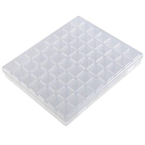 1 Pack 56 Grids Diamond Painting Box Plastic Jewelry Organizer Storage Container Diamond Embroidery Storage Boxes Nail Art Tools Storage Case for DIY Rhinestone Beads or Nail Art Small Findings 1 Pack 56 Grids Diamond Painting Box Plastic Jewelry Organizer Storage Container Diamond Embroidery Storage Boxes Nail Art Tools Storage Case for DIY Rhinestone Beads or Nail Art Small Findings