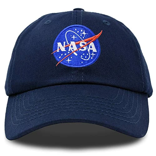 DALIX NASA Hat Soft Baseball Cap Embroidered Space Meatball Logo in Navy Blue
