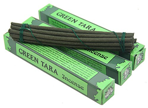 DharmaObjects 3 Box Tibetan Green Tara Incense Sticks Small 42 Sticks