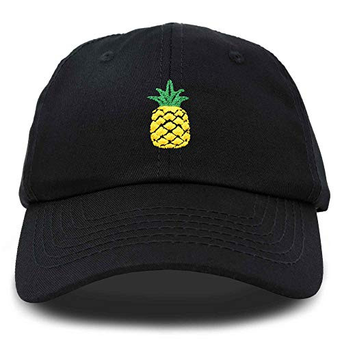 DALIX Pineapple Hat Unstructured Cotton Baseball Cap in Black