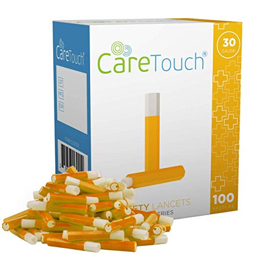 Care Touch Safety Lancets - 100 Lancets 30 Gauge - Diabetic Supplies for Blood Glucose Testing No Lancing Device Needed