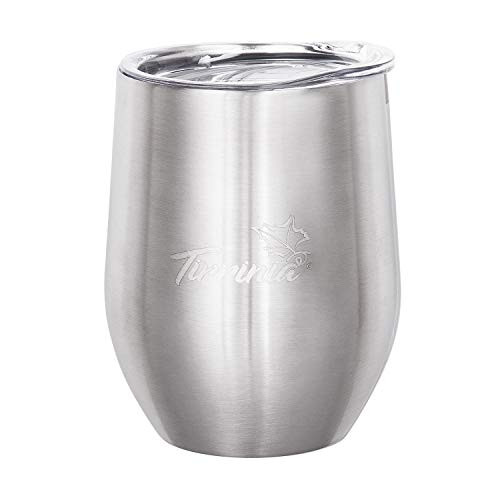 Stemless Insulated Wine Tumbler with Lid 12oz Single Stainless Steel Double Walled Metal Reusable Wine   Champagne Tumbler for Camping Travel and Outdoor Silver
