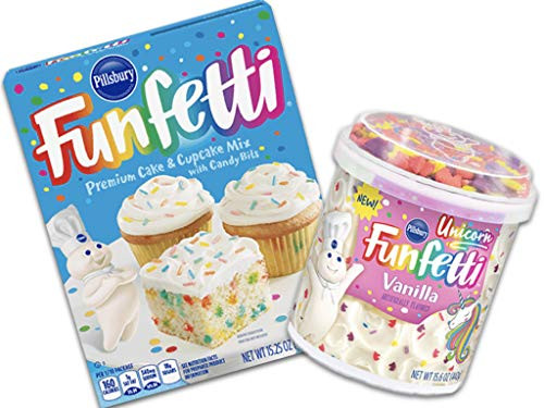 Pillsbury Funfetti Premium Cake   Cupcake Mix with Frosting Bundle Unicorn Vanilla