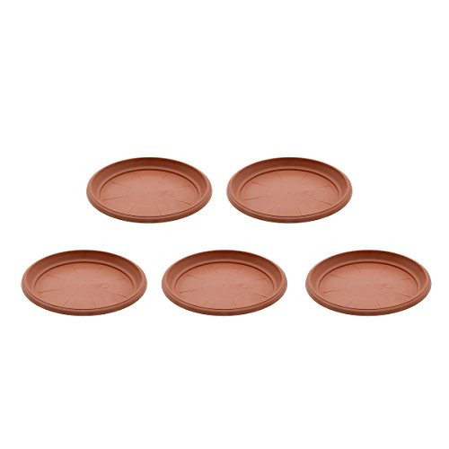 Saim Coffee Plastic Round Saucers Plant Pot Saucers Potted Plant Saucer Clay Plant Saucer Flower Plant Pot Saucer Pallet Trays for Indoor   Outdoor Plants 8_9-Inch Diameter Pack of 5