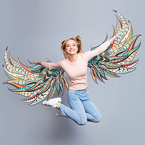 ROFARSO Wall Stickers Colorful Huge Angel Wings Original Vinyl Removable Large Wall Decals Art Decorations Decor for Girls Bedroom Living Room Playing Room Murals ROFARSO Wall Stickers Colorful Huge Angel Wings Original Vinyl Removable Large Wall Decals Art Decorations Decor for Girls Bedroom Living Room Playing Room Murals