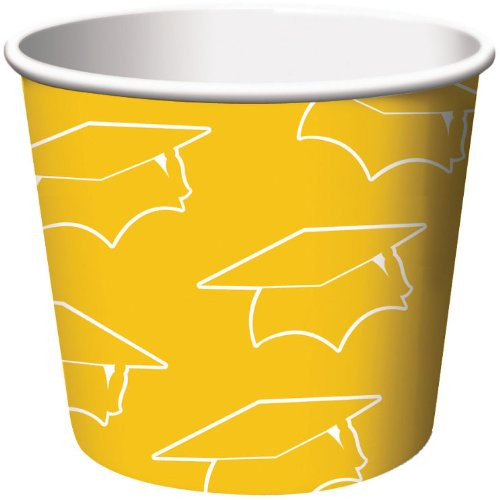 Creative Converting 6 Count Graduation Treat Cups, Yellow