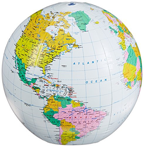Small World Toys Nature - Inflatable Political Globe, 16"