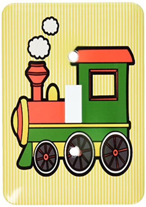 3dRose LLC lsp_25422_1 Cute Train Red Green Yellow, Yellow Stripe Background Single Toggle Switch 3dRose LLC lsp_25422_1 Cute Train Red Green Yellow, Yellow Stripe Background Single Toggle Switch