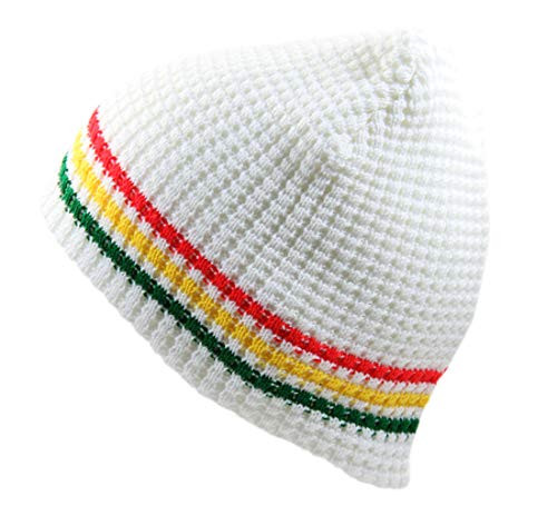 RW Rasta Knit Thermal Beanie WhiteRasta