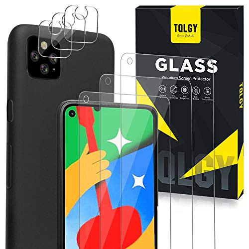 6 Pack TQLGY 3 Pack Screen Protector  3 Pack Camera Lens Protector for Google Pixel 4a 5G Tempered Glass Not Fit for Google Pixel 4a 4G HD Clear Anti Scratch Case Friendly Bubble Free