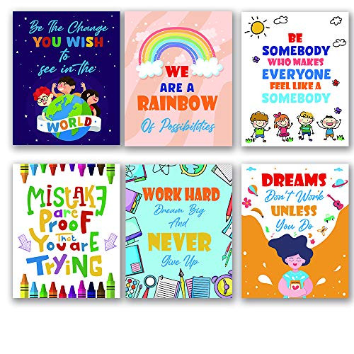 Funny Colorful Words Art Prints Inspirational Quotes Motivational Saying Canvas Poster Rainbow World Crayon Ink Splatters Wall Art for Nursery Classroom kids room Set of 6 8X10 No Frame Funny Colorful Words Art Prints Inspirational Quotes Motivational Saying Canvas Poster Rainbow World Crayon Ink Splatters Wall Art for Nursery Classroom kids room Set of 6 8X10 No Frame